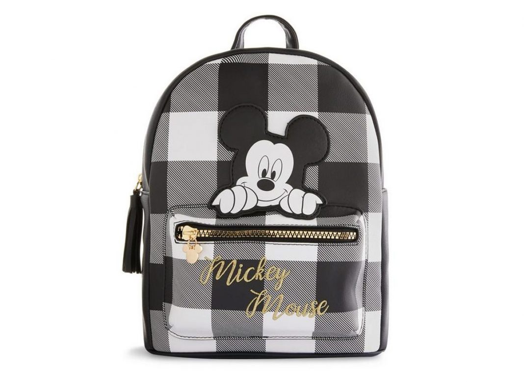 MOCHILA NEGRA A CUADROS DE MICKEY MOUSE EN PRIMARK