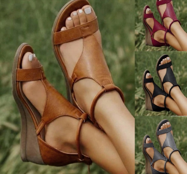 sandalias efecto cuero