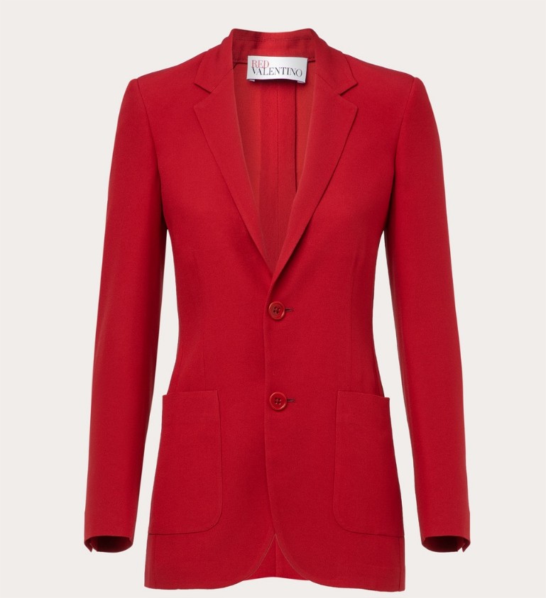 chaqueta crepe red valentino