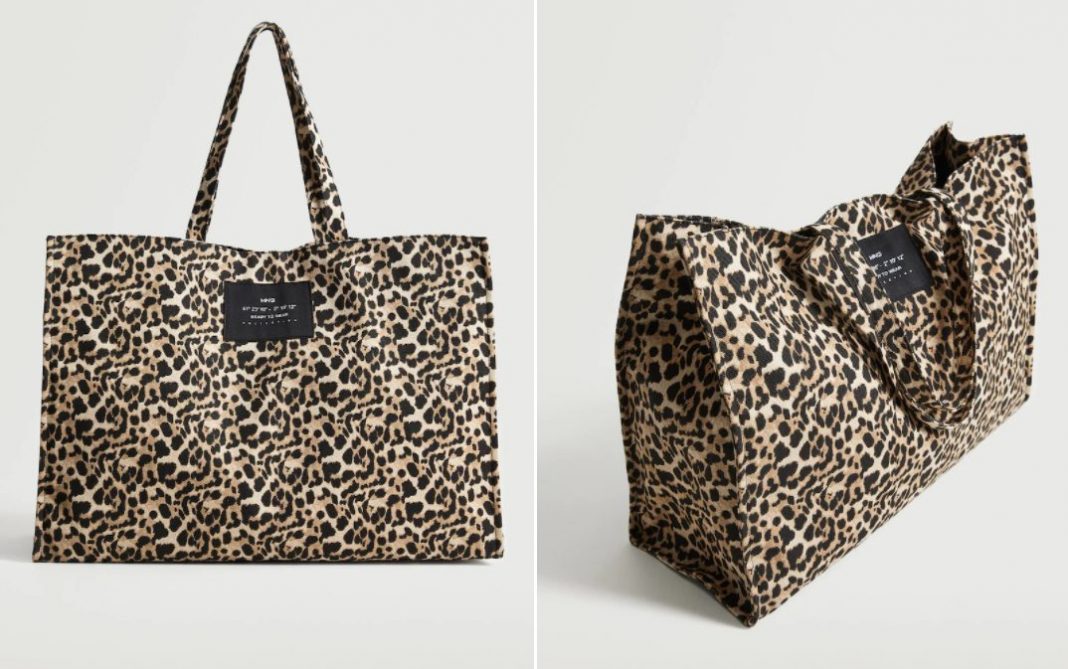 bolso shopper leopardo mango