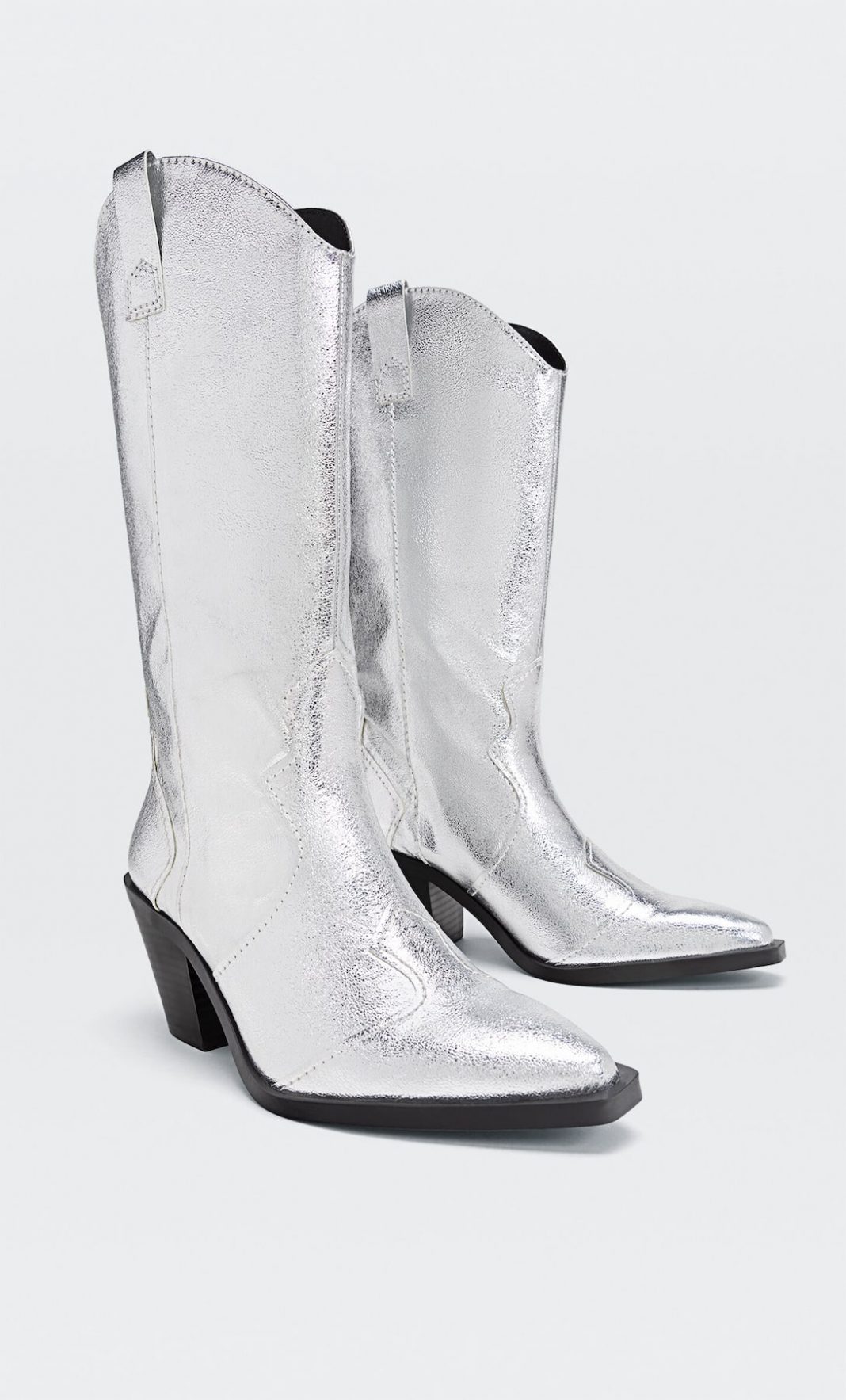 botas cowboy plata