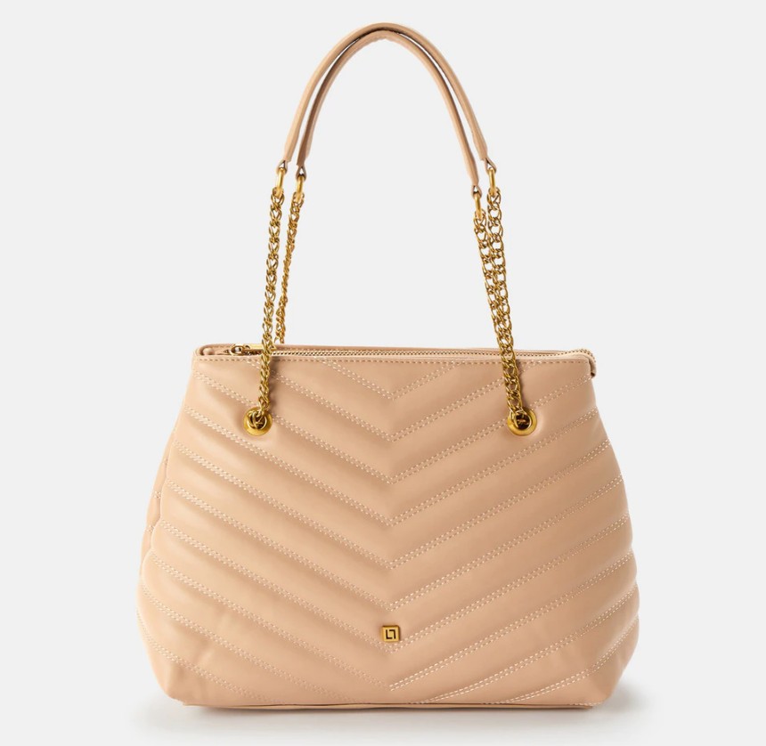 bolso acolchado beige lt