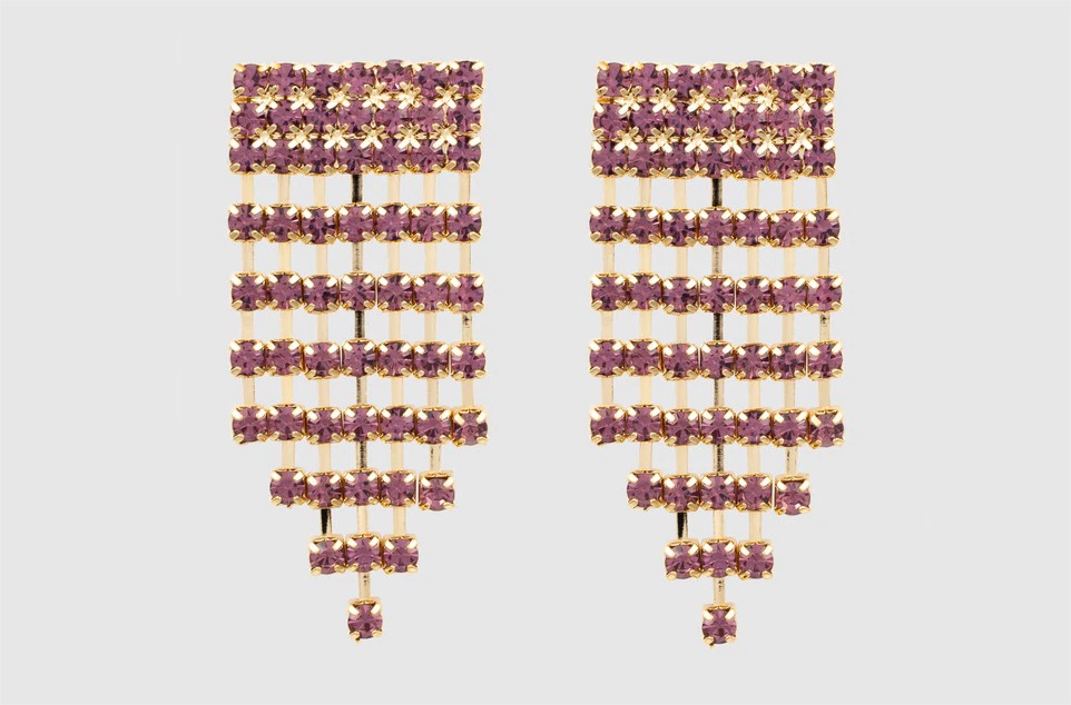 pendientes cristal morado