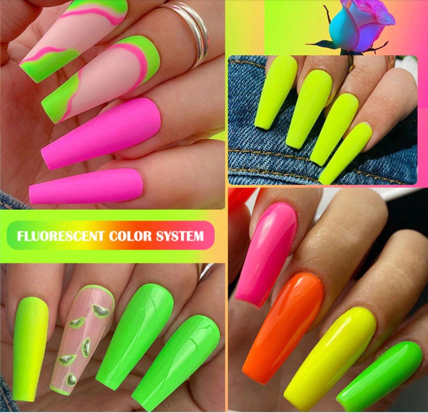 uñas de estilo neón