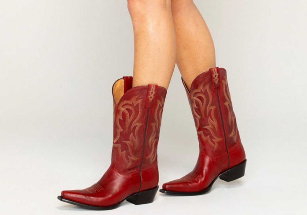 botines cowboy rojos