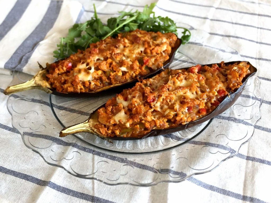 Berenjenas rellenas de tofu Moncloa