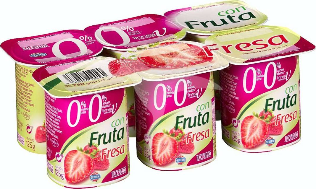 yogures de marca blanca hacendado linea v fresas