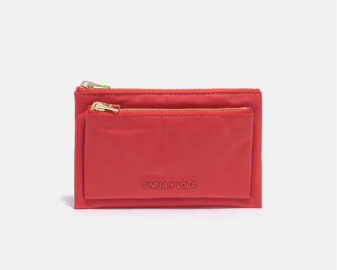 Cartera doble nylon roja el corte ingles