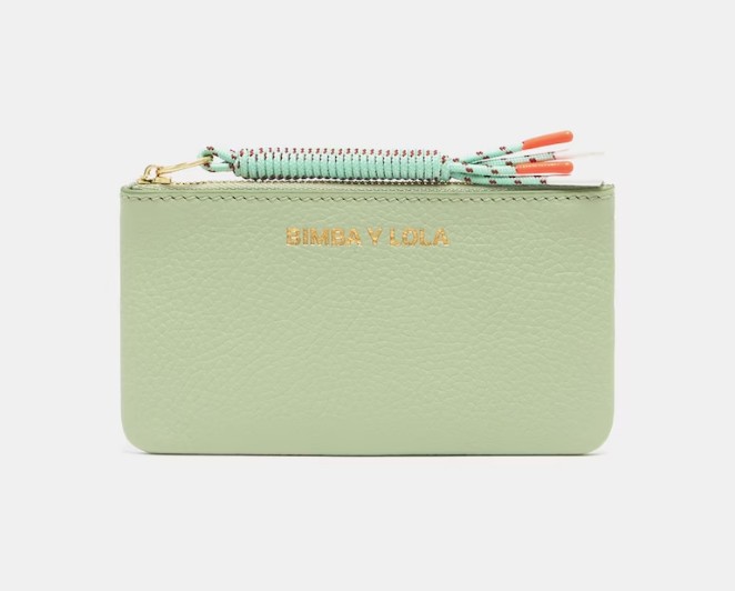 Monedero rectangular piel verde pastel el corte ingles