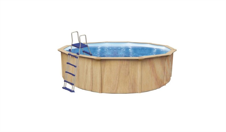 Piscina chapa acero imitacion madera O 360 x 120 cm Moncloa