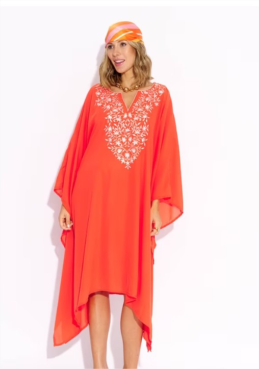 caftan corto naranja