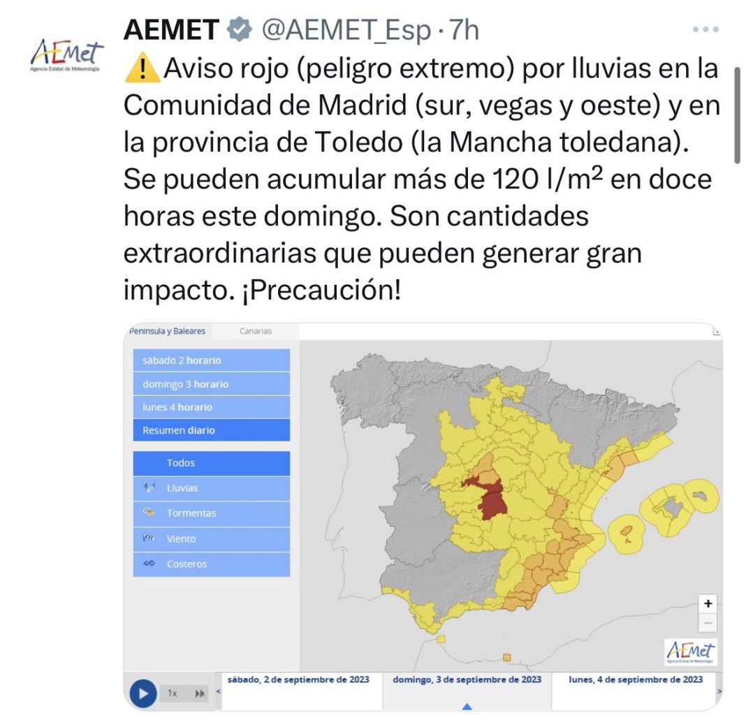 alerta aemet dana madrid