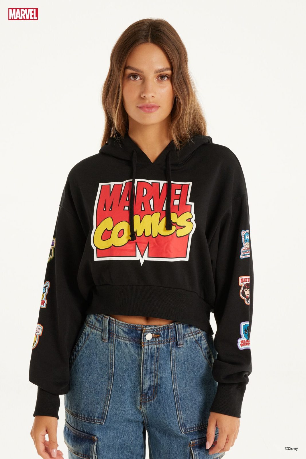 sudadera corta mujer marvel tezenis