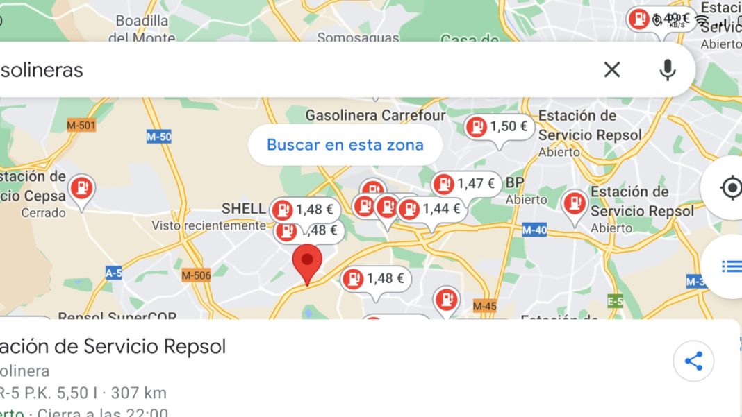 google maps ahorrar combustible