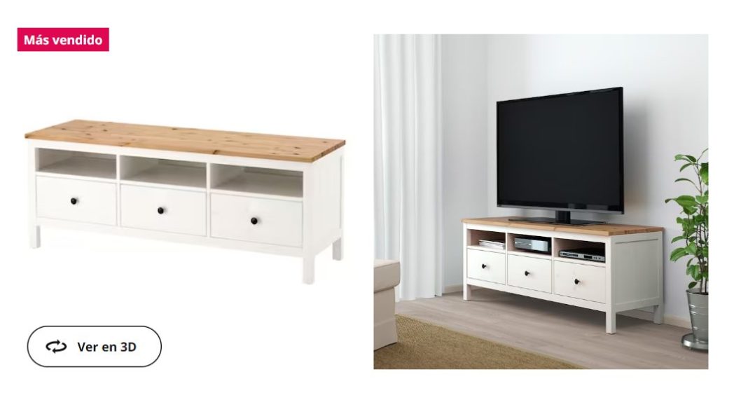 mueble tv madera blanco