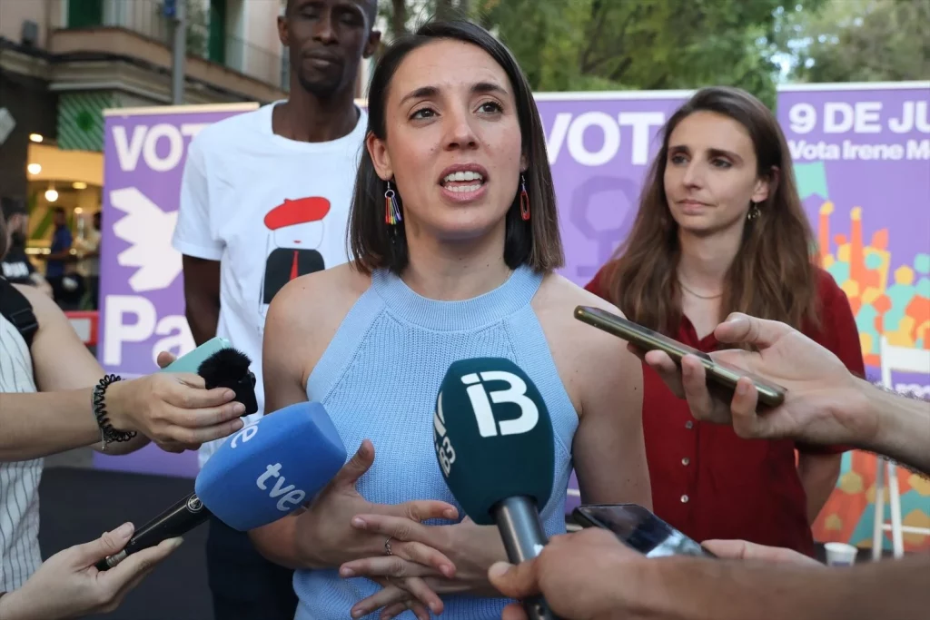 EuropaPress 5993393 candidata podemos elecciones europeas irene montero atiende medios Moncloa