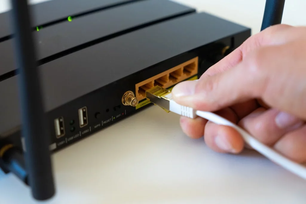 Usa una conexión por cable Ethernet