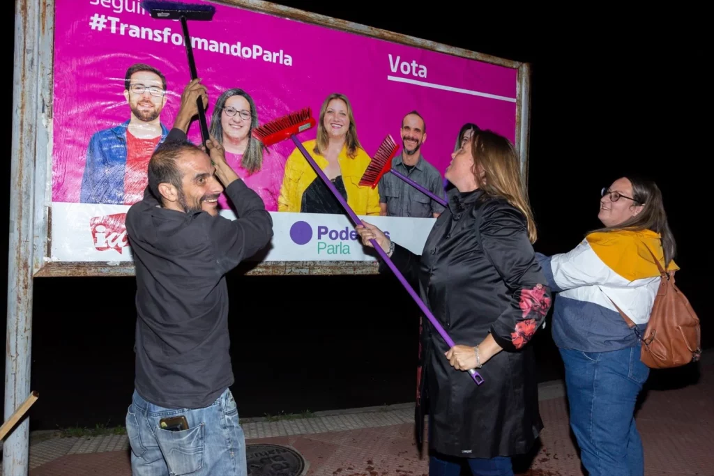 Vox, Frente Obrero y Podemos piden el voto obrero en Parla