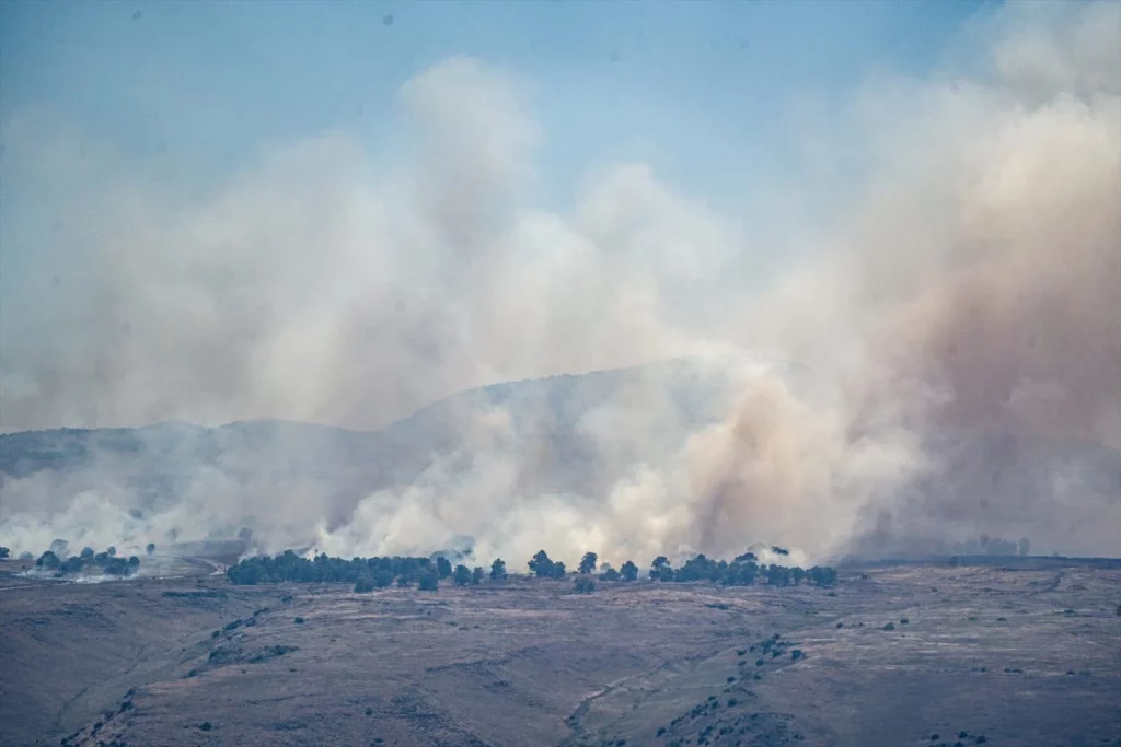 EuropaPress 6048311 golan heights may 16 2024 smoke rises after rocket attack from southern Moncloa