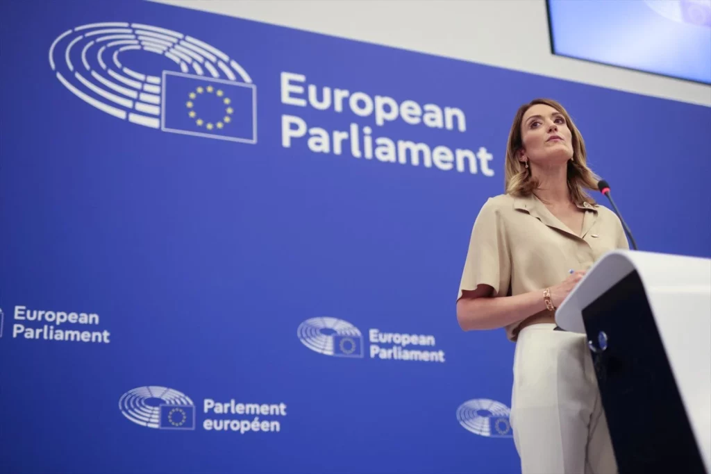 EuropaPress 6091634 16 july 2024 france strasbourg parliament president roberta metsola of the Moncloa