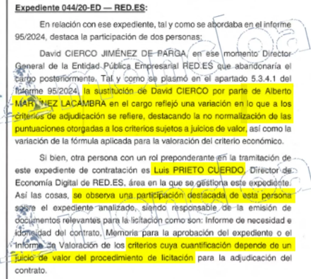 El contrato 044/20-ED, de Red.es, fue otorgado por 2.855.600 euros a la empresa de Barrabés recomendada por Begoña Gómez.