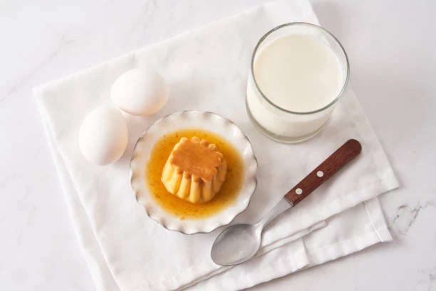 Preparación de un flan ligero con galletas