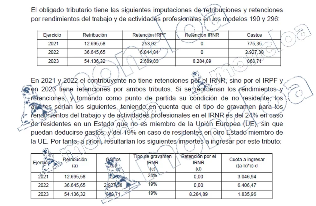 rectificaciones agencia tributaria david perez sanchez castejon Moncloa