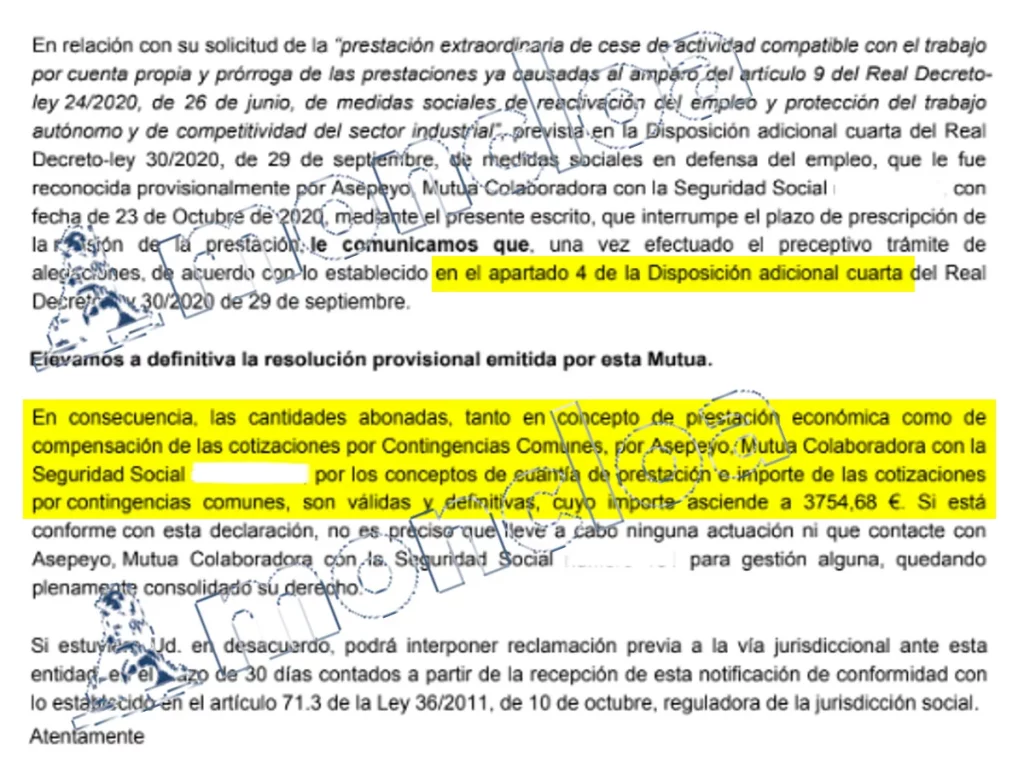 autonomo asepeyo seguridad social atraco escriva saiz Moncloa