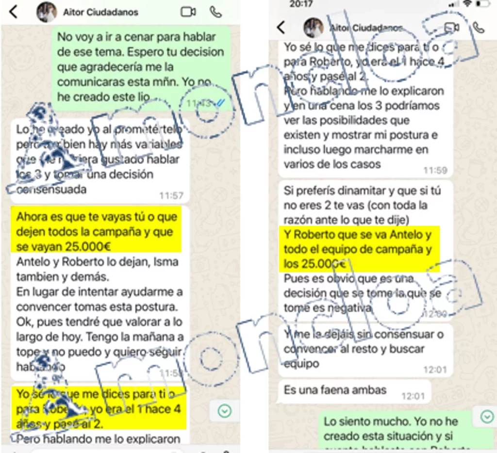 Las conversaciones de Retolaza apuntan a la consecución de 25.000 euros que habría obtenido Roberto Fraile