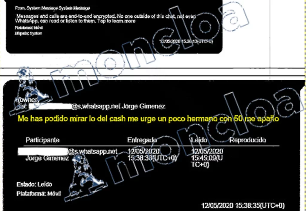 El mensaje de Aldama al presidente de la Federación Venezolana de Fútbol, Giménez, pidiéndole al menos 50.000 dólares