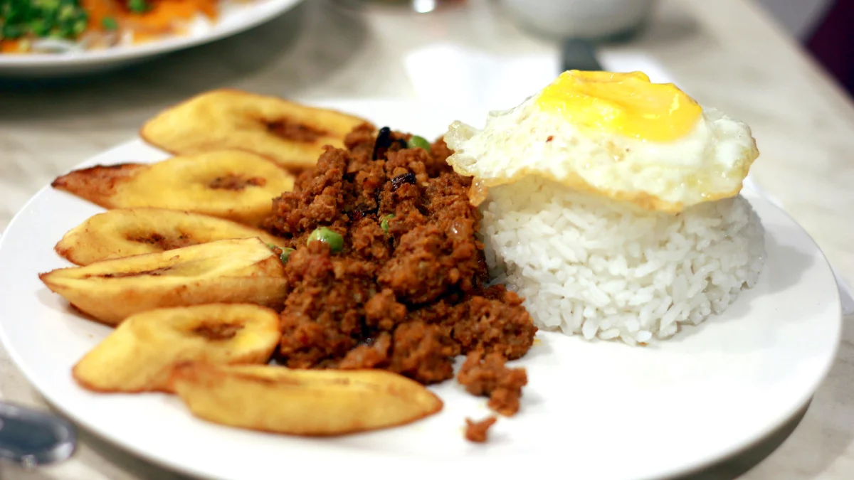 DISFRUTANDO DEL ARROZ A LA CUBANA EN CASA