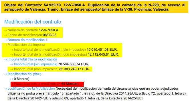 Raquel Sánchez elevó los costes del contrato señalado por Aldama en un 13%