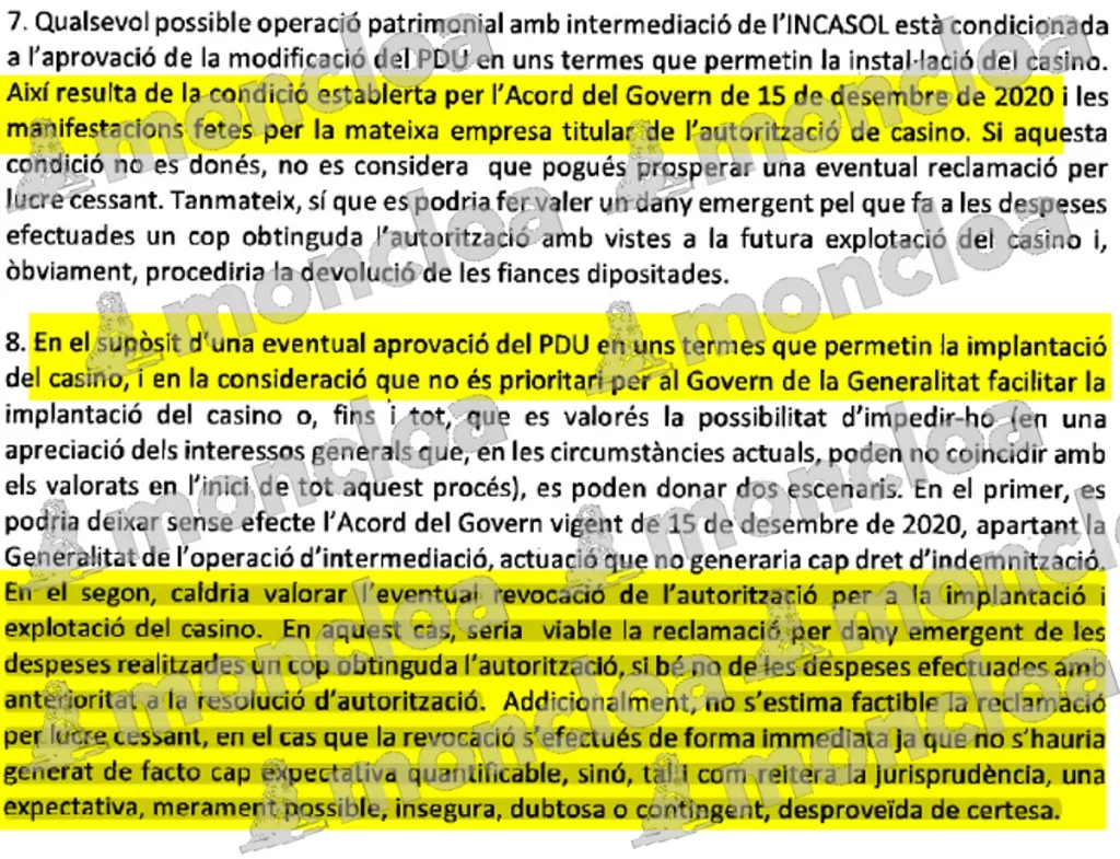 Las demoledoras conclusiones del informe contra la Generalitat desde el propio Govern. Fuente: MONCLOA.COM