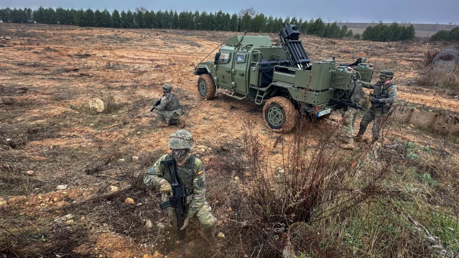 Mortero Eimos sobre Vamtac ST5 de la Bripac (Fuente: Ejército de Tierra)